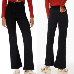 ARITZIA WILFRED FREE Twostep High Rise Flare Black Jeans